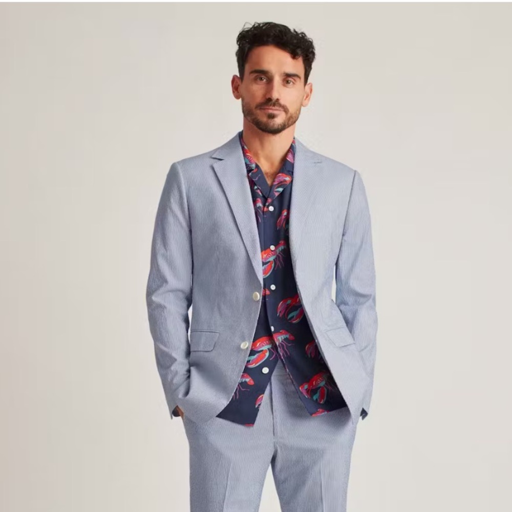 Bonobos Italian stretch Seersucker Suit Jacket and Pants
